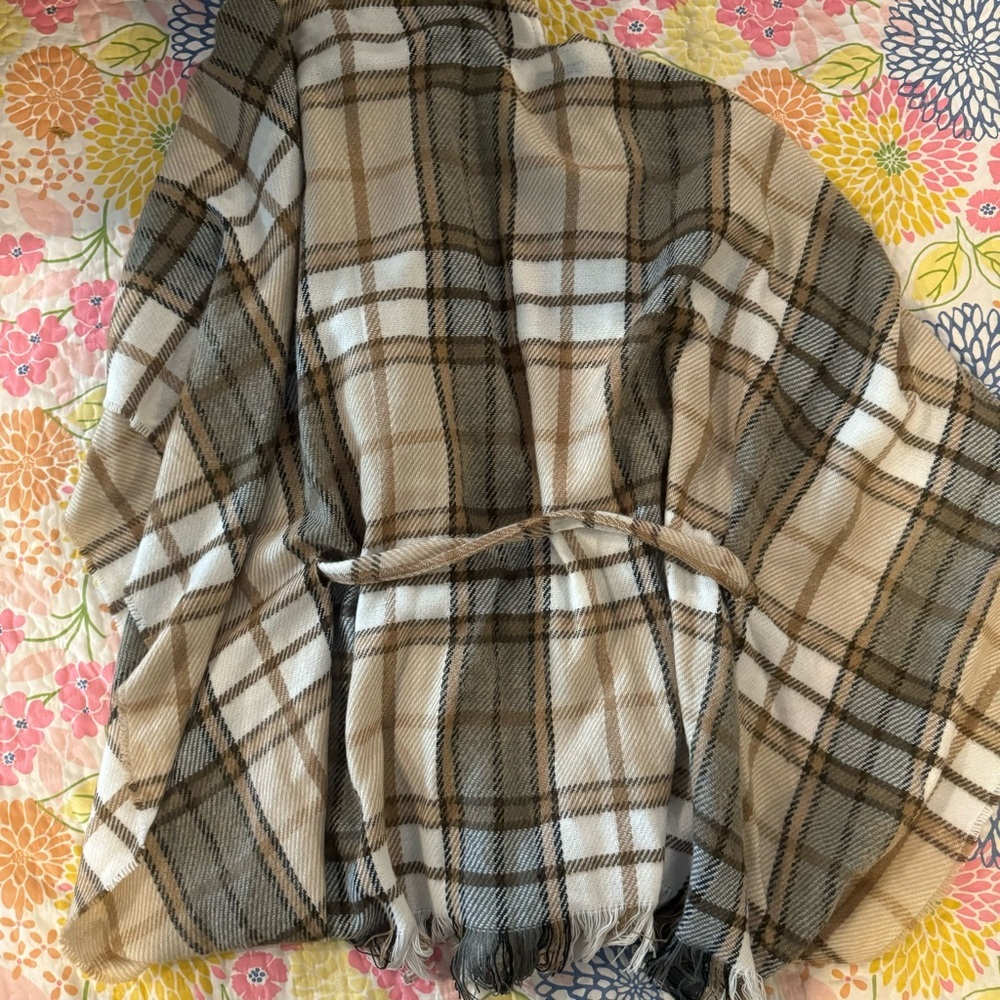 NWT one size women’s paid blanket wrap tied waist for fall - Picture 6 of 6